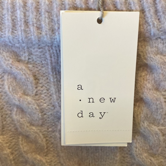 A New Day NWT Cozy cropped Cable Knit Sweater Heather - Cream size L - Picture 4 of 5